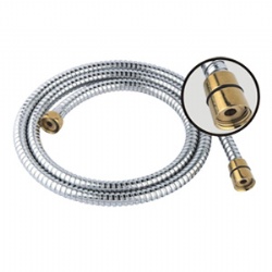 Chrome plated double lock shower hose with golden nut